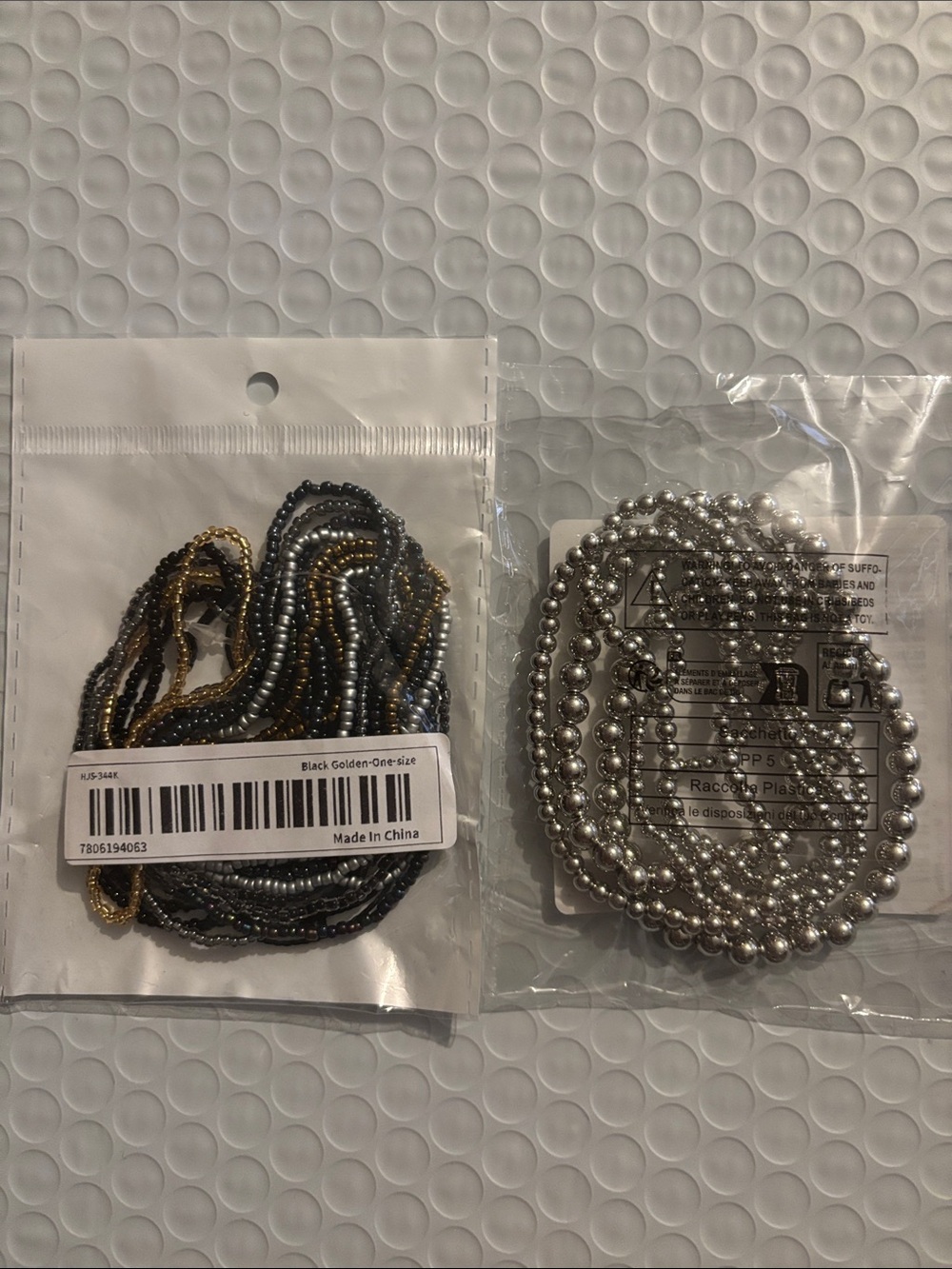 Boho Layering Bracelets - Black, Gold & Silver